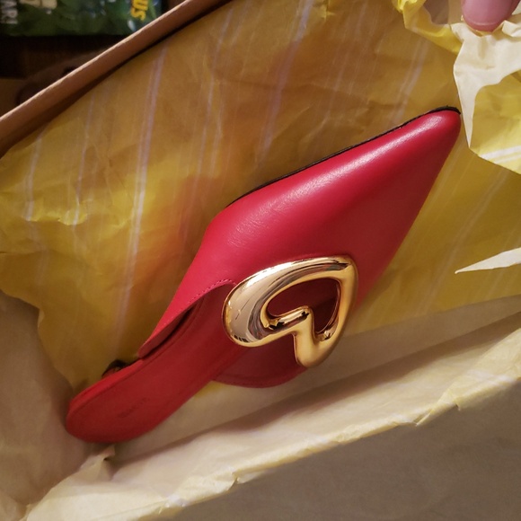 Maeve Heart Mule Heels, Size 37, US 6 - 6 1/2 , Retail $170.00, Color: Red - Picture 7 of 7